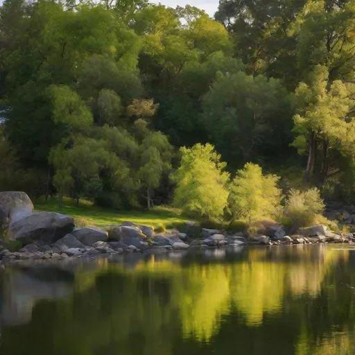 Prompt: Beautiful space, along a scenic river bank