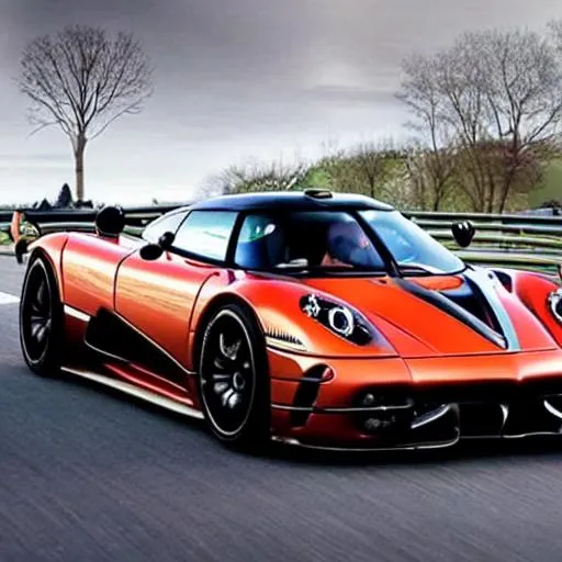 Prompt: A Pagani mixed with a Koenigsegg mixed with a Porsche