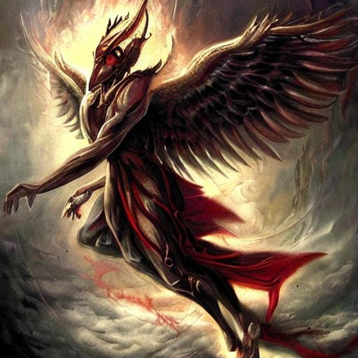 lucifer the fallen archangel fighting god | OpenArt