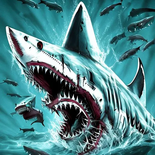Prompt: horror shark