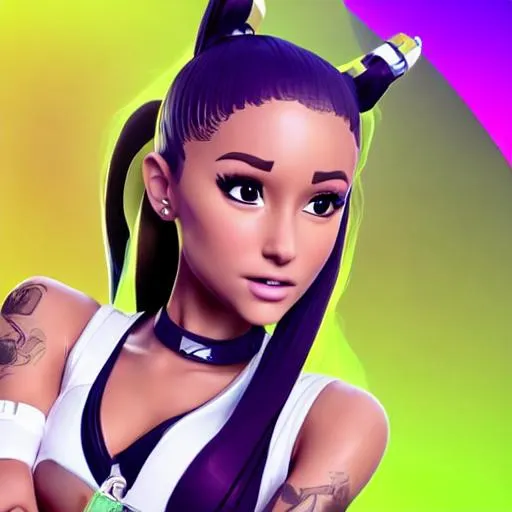 Prompt: ariana grande fortnite Ultra HD UHD 4K 8K 16K 32K 64K Photorealistic Photorealism