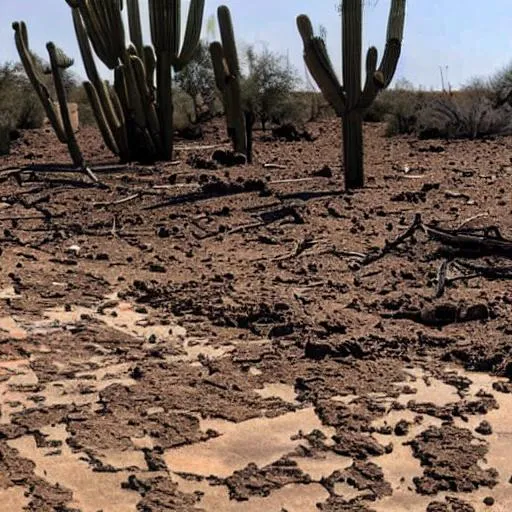 Prompt: Flood Damage in Desert