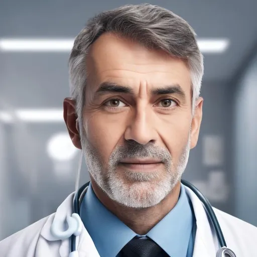 Prompt: A realistic doctor with patient sharp image  

