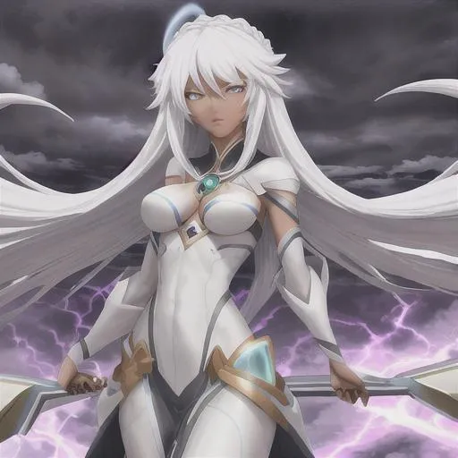 Prompt: storm goddess, slim