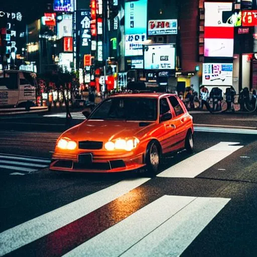 Prompt:  car drifting in Tokyo at night 