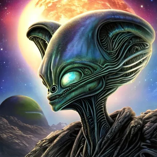 Prompt: alien on home planet