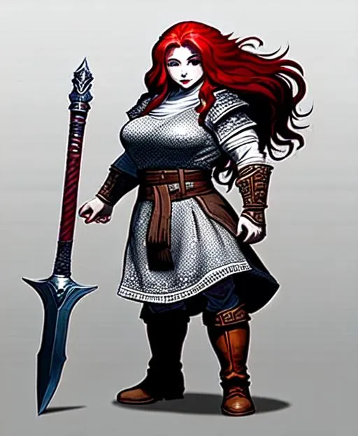 Splash art of a very short female dwarven holy warri... | OpenArt