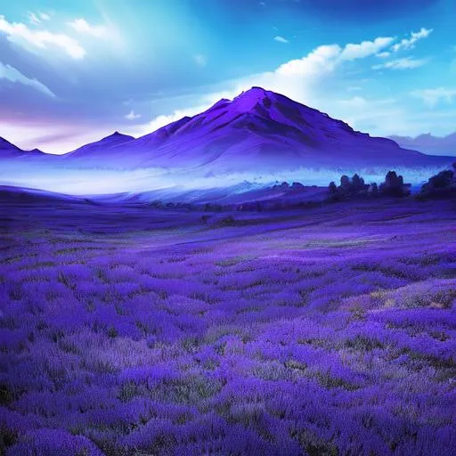 Prompt: blue and purple landscape