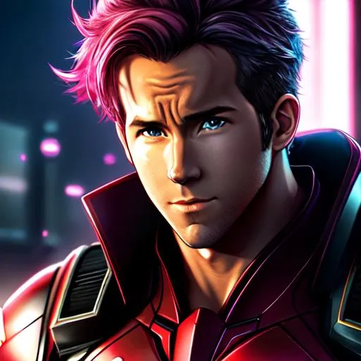 Prompt: Ryan Reynolds as a anime character,((masterpiece)), ((realistic)), ((anime art)), ((dramatic lighting)), ((cool atmosphere)), ((digital painting)), ((vibrant color scheme)), ((computer graphics)), ((8K resolution))