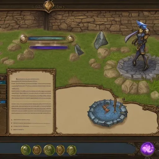 Prompt: Mid-2000's Everquest / Lineage / Runescape style RPG game interfaces