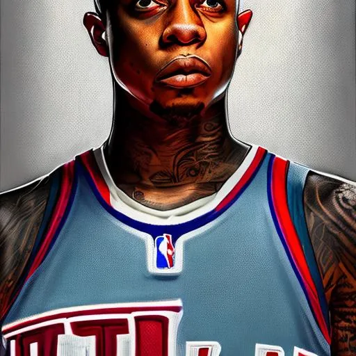 Prompt: 
 Isaiah Thomas  portait 
Detroit Pistons
NBA   


