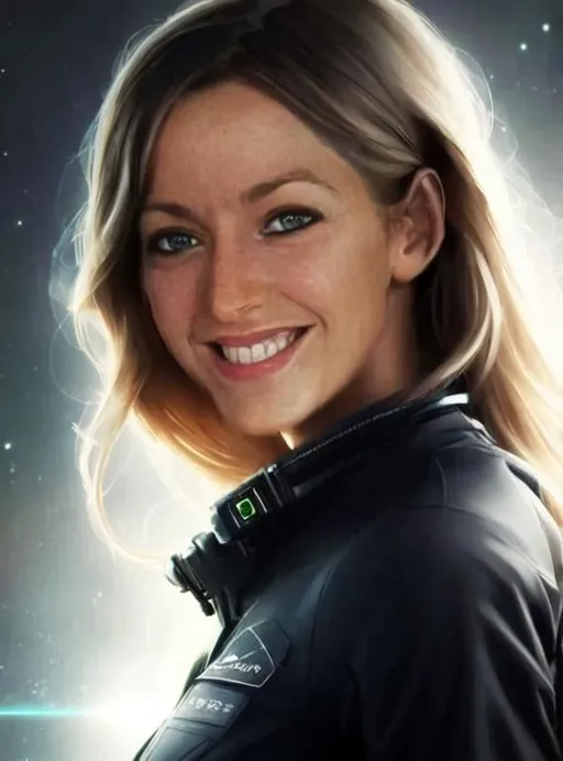 Prompt: Dianna Cowern, standing on alien planet, sharp image, detailed face, 8k ultra realistic, 