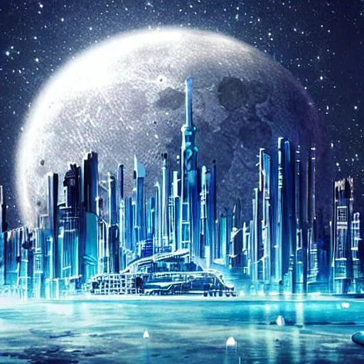 Prompt: futuristic city in the moon