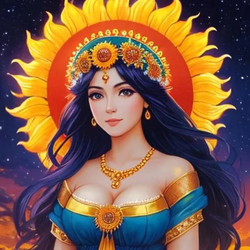 Prompt: the goddess of the sun