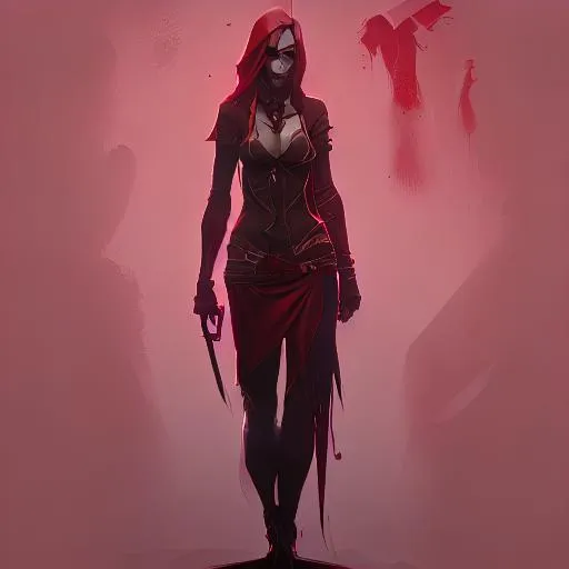 Prompt: blood covered woman