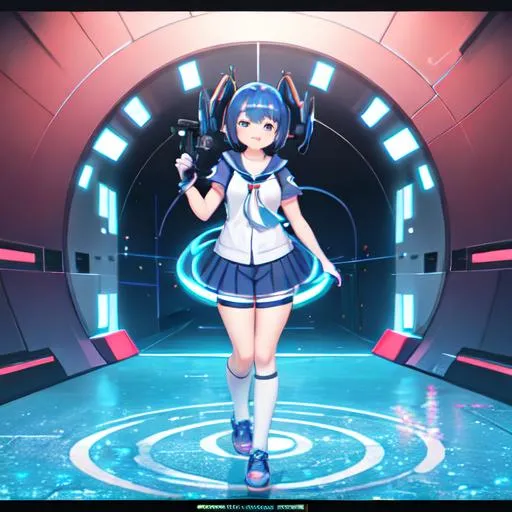 Prompt: cute portal girl hyperdetail 4k 