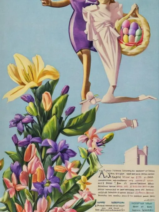 Prompt: Art deco, easter ad, 