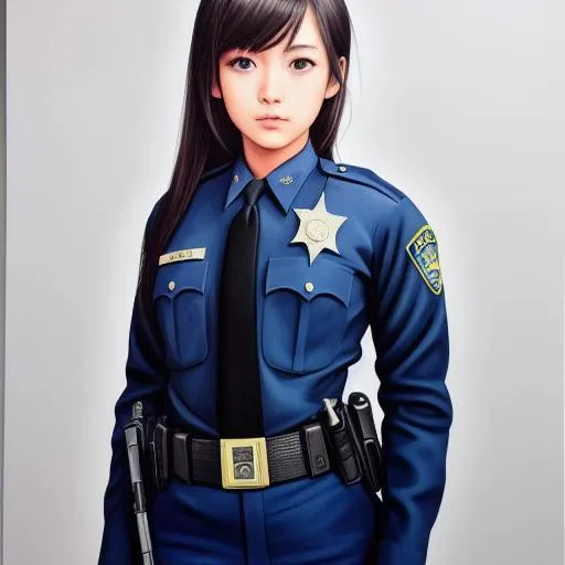 Prompt: illustration photographic, masterpiece best quality hyperdetailed ultra realistic oil painting pastel mix flat color pencil sketch 2D 1 anime Girl wearing Colorado Police Department Uniform, ultra realistic appearance, american, determined, weak, bitter, cute, best quality, masterpiece, highly detailed prision background,

best quality, masterpiece, highly detailed face,

best quality, masterpiece, highly detailed skin,

strong fluidity ultra hard fluid sand canvas ultra hard texture thin stray hairs, detailed eyes, standing upright, 

moonshine light, cinematic light, back light, natural light, vibrant, symmetrical, head light, highly detailed light reflection, iridescent light reflection, beautiful shading, glittering, precise brush strokes, precise brush outlines, precise pencil strokes, precise pencil outlines, impressionist painting, blue and yellow glowing light, blue and yellow glowing, 

volumetric lighting maximalist photo illustration 64k, resolution high res intricately detailed complex, album cover art, clean art, flat color art, 2D illustration art, 2D vector art, digital art, limited pallete, illustration, key visual, hyperdetailed precise lineart, panoramic, cinematic, masterfully crafted, 64k resolution, beautiful, stunning, ultra detailed, expressive, hypermaximalist, colorful, vintage show promotional poster, anime art, brush strokes, digital oil painting,


