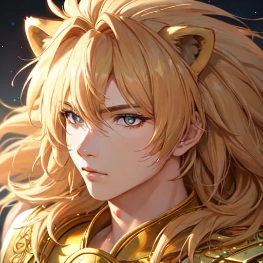 Prompt: Leo  The Lion zodiac as a 
male human, 8k, UHD,  highly detailed, close up