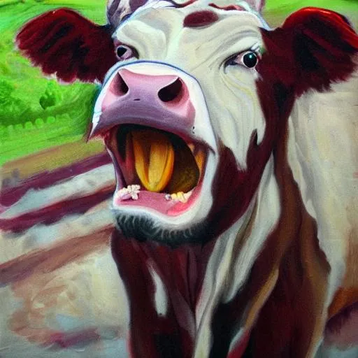Prompt: Screaming Cow