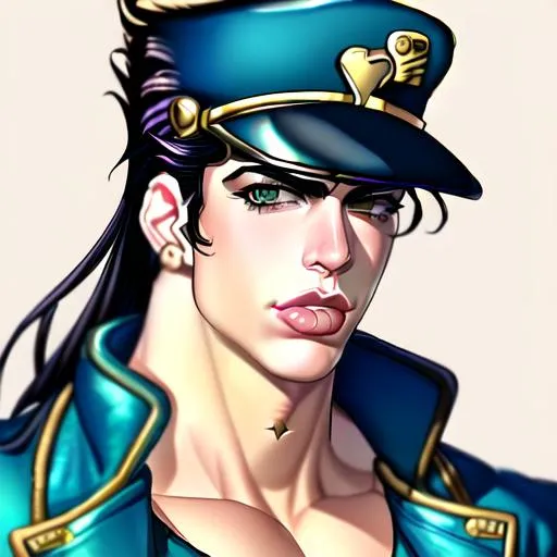 Realistic illustration of jotaro kujo