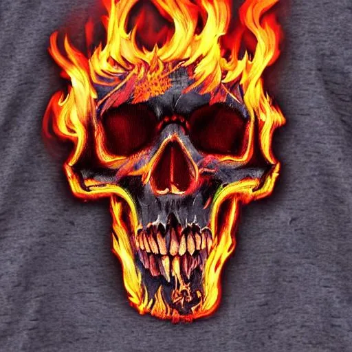 Prompt: Fire skull burning skeleton reaper death