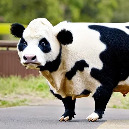 Prompt: Cow-panda Hybrid Fullboby 8k