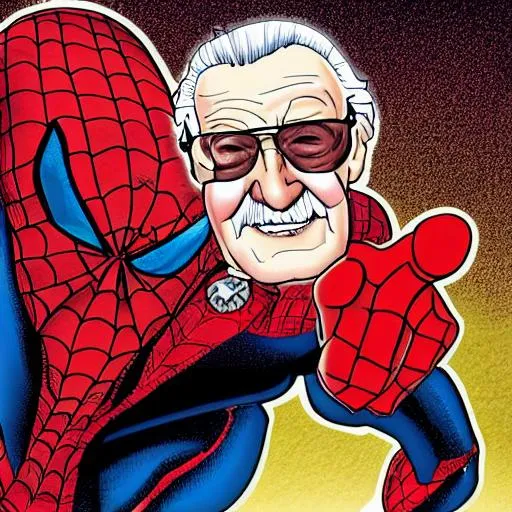 Prompt: stan lee as spiderman