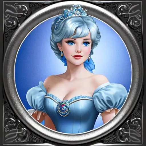 Prompt: Cinderella,  facial closeup, centered 