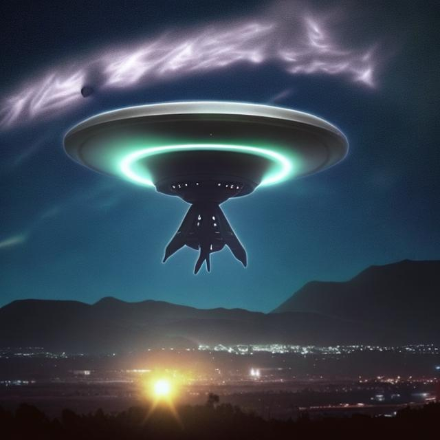 ufo creature far away in the sky