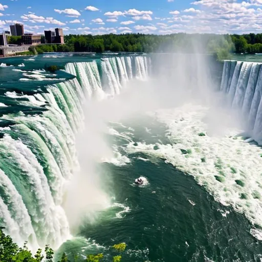 Prompt: Niagra falls on a bright sunny day 