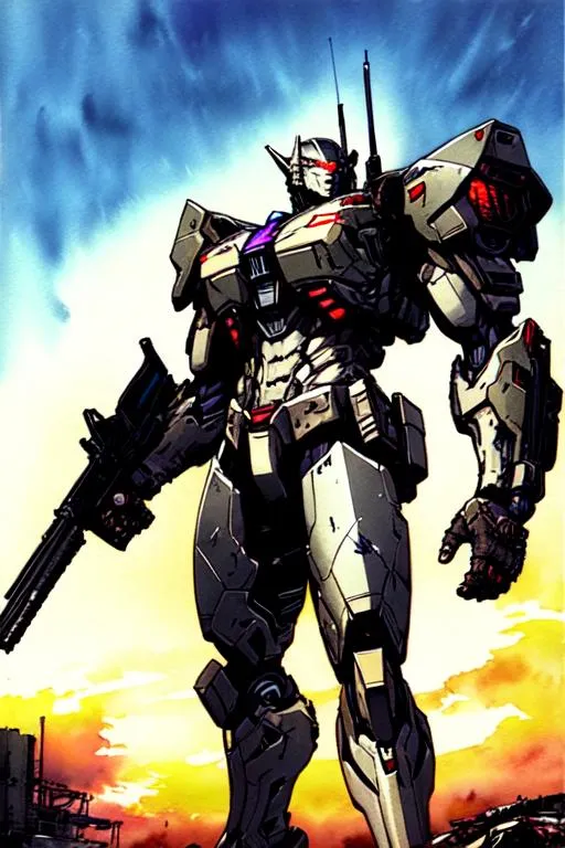 Prompt: Dreamwave comic art (((Yoji Shinkawa))), sticker of ultra detailed portrait of Megatron, full body, high quality cell shaded illustration in post apocalyptic style by Yoji Shinkawa, ((full body)), dynamic pose, perfect anatomy, centered, freedom, soul, approach to perfection, cell shading, 4k , cinematic dramatic atmosphere, watercolor painting, global illumination, detailed and intricate environment, artstation, concept art, fluid and sharp focus, volumetric lighting, cinematic lighting, Art by Yoji Shinkawa,
