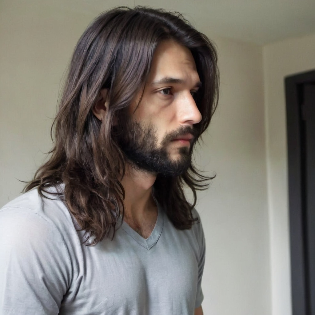 Long hair 30 years old man. | OpenArt