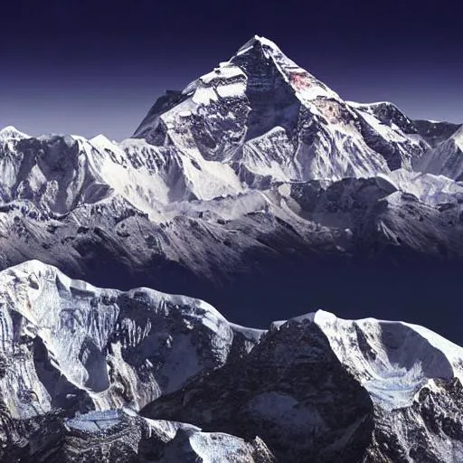 Prompt: photorealistic, Mount Everest with start night background