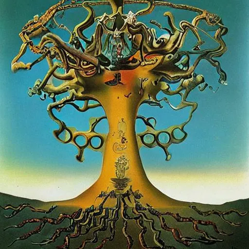 Prompt: Dali style tree of life
