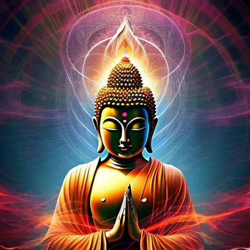 Prompt: buddhavista enlightened animation wandering  path journey king observation mushin frequency energy vibration awakened
