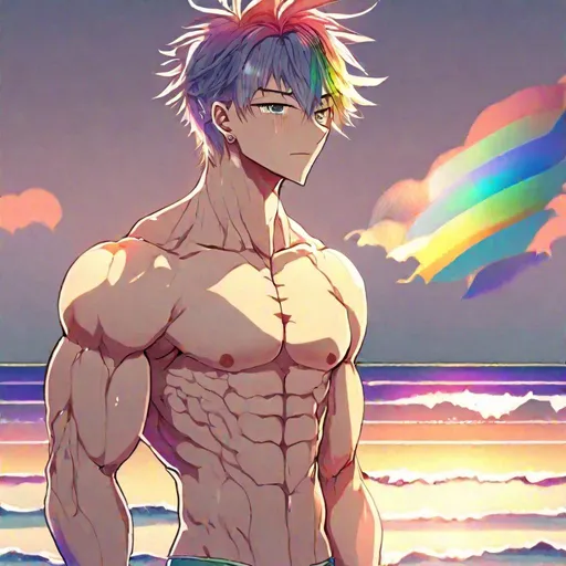 Muscular Anime Boy | Poster