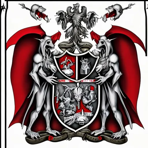 Prompt: Coat of Arms of vampires