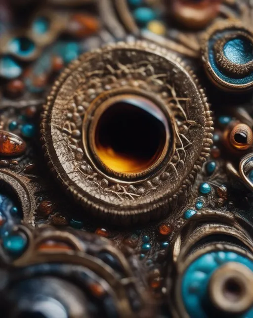 Prompt: Through the eyes of a macro lens, intricate details of a still life setup shine, revealing textures and colors that are otherwise unseen.