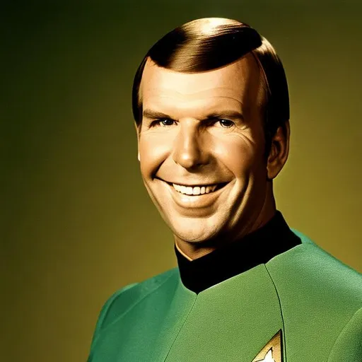 Prompt: A portrait of Paul Lynde, wearing a Starfleet uniform, in the style of "Star Trek the Next Generation."
