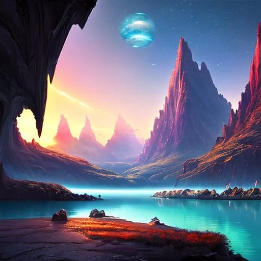 Lovecraftian highly futuristic new planet landscape... | OpenArt
