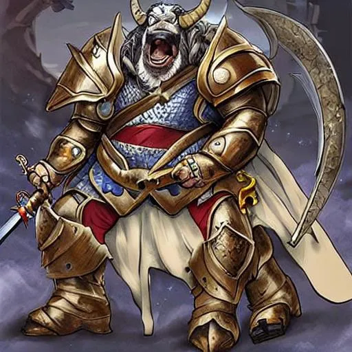 Prompt: A bull dog in a medevil kingdom wearing knights armor and has a big sword and in the middle of a battle with a cat and dragon fusion