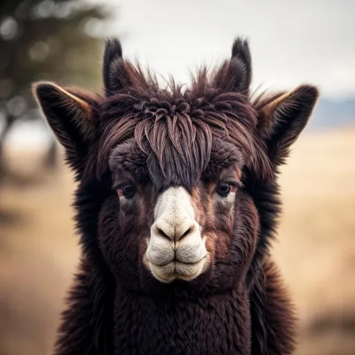 Prompt: portrait of a llama, symetric face