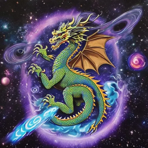 Prompt: Dragon with cosmic energy