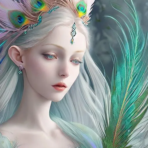 Ethereal, pale skinned fairy goddess with a flowing... | OpenArt