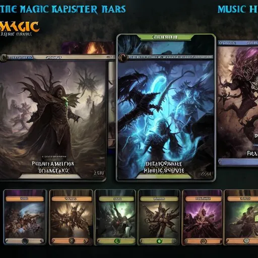 Prompt: magic the gathering high resolution template for music heroes