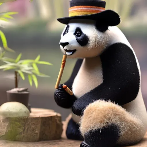 lazy panda with big smile | OpenArt