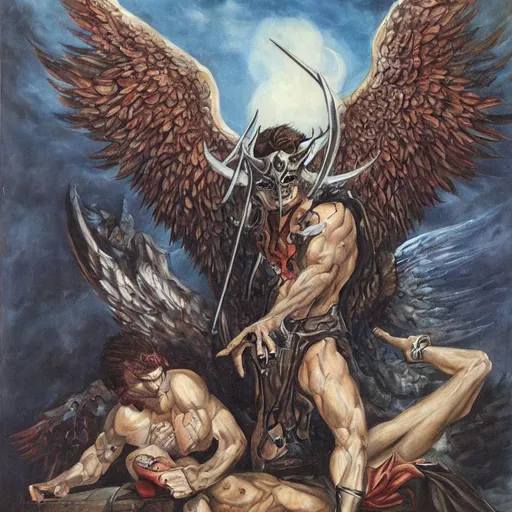 fallen angel of doom, painting | OpenArt