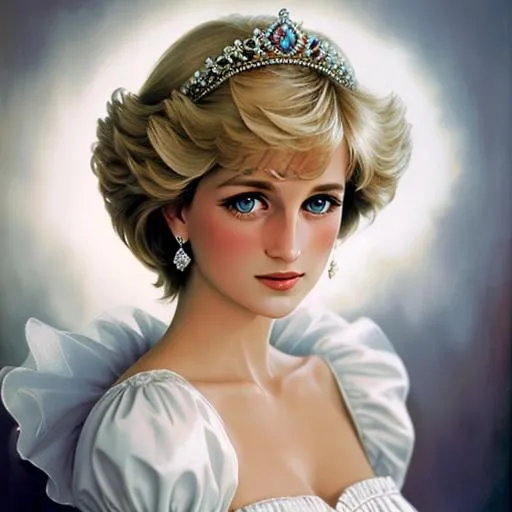 Prompt: portrait of Princess Diana, dreamy and ethereal, expressive pose, peaceful expression, elegant, highly detailed