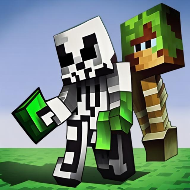 Creeper + Skeleton In Minecraft